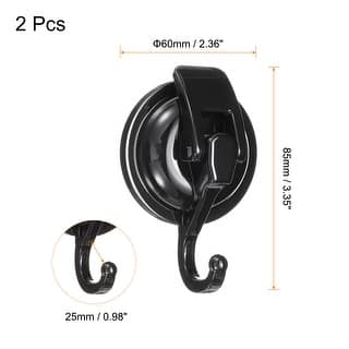 2pcs Suction Cups Hooks Vacuum Multi-Purpose Suction Shower Hooks, Black