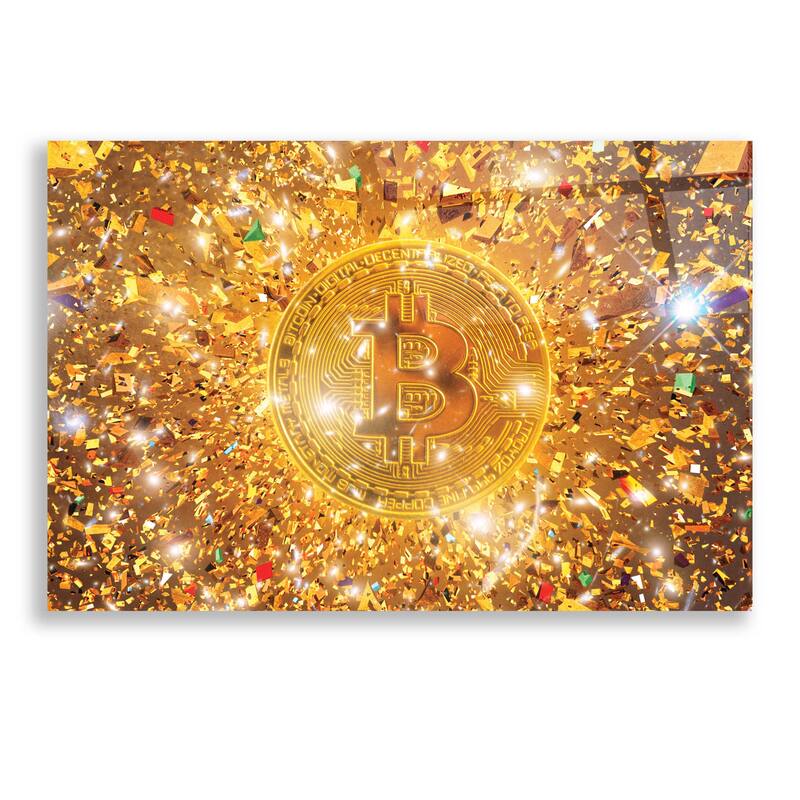 Epic Art 'Bitcoin Gilt', Acrylic Glass Wall Art - 24x16