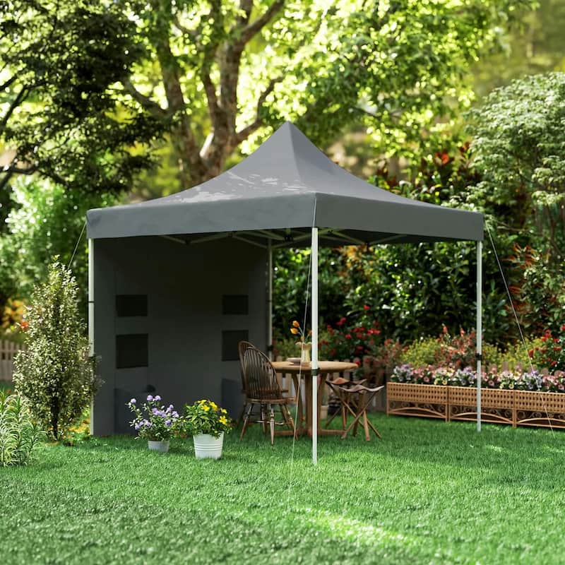 10' x 10' Heavy Duty Pop Up Canopy Tent with Sidewall, UPF50+