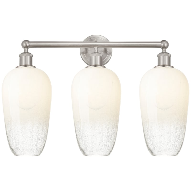 Innovations Lighting 616-3W-18-25 Brookhaven Flute Vanity Brookhaven - Brushed Satin Nickel / Opal