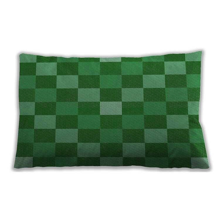 Ahgly Company Patterned Indoor Outdoor Lime Green Lumbar Throw Pillow