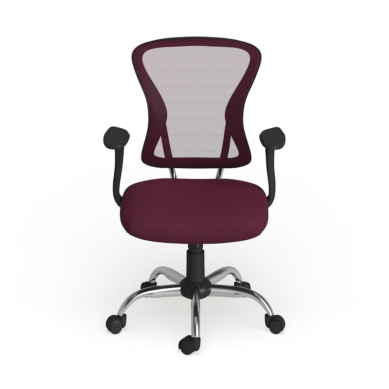 Mid-Back Mesh Swivel Task Office Chair with Chrome Base and Arms