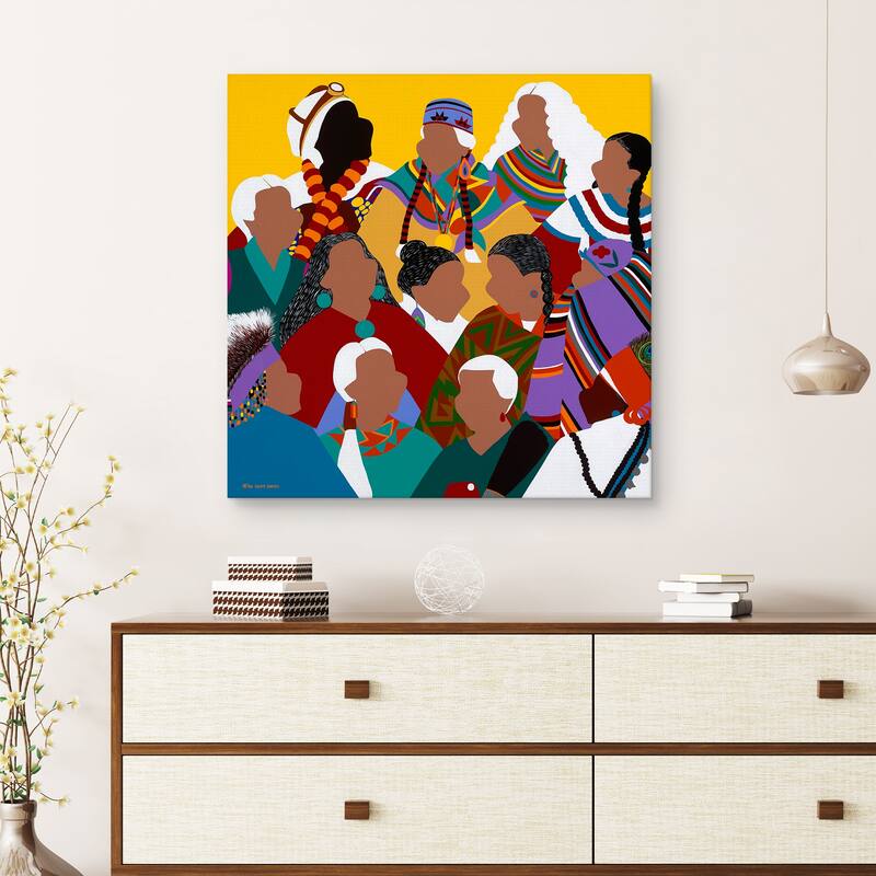 Council of Indigenous Grandmothers by Synthia SAINT JAMES Canvas Art Print