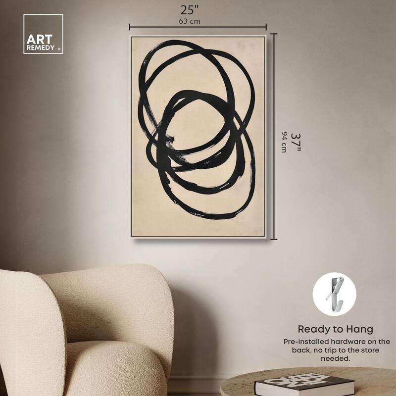 Beige Black II Canvas by Art Remedy