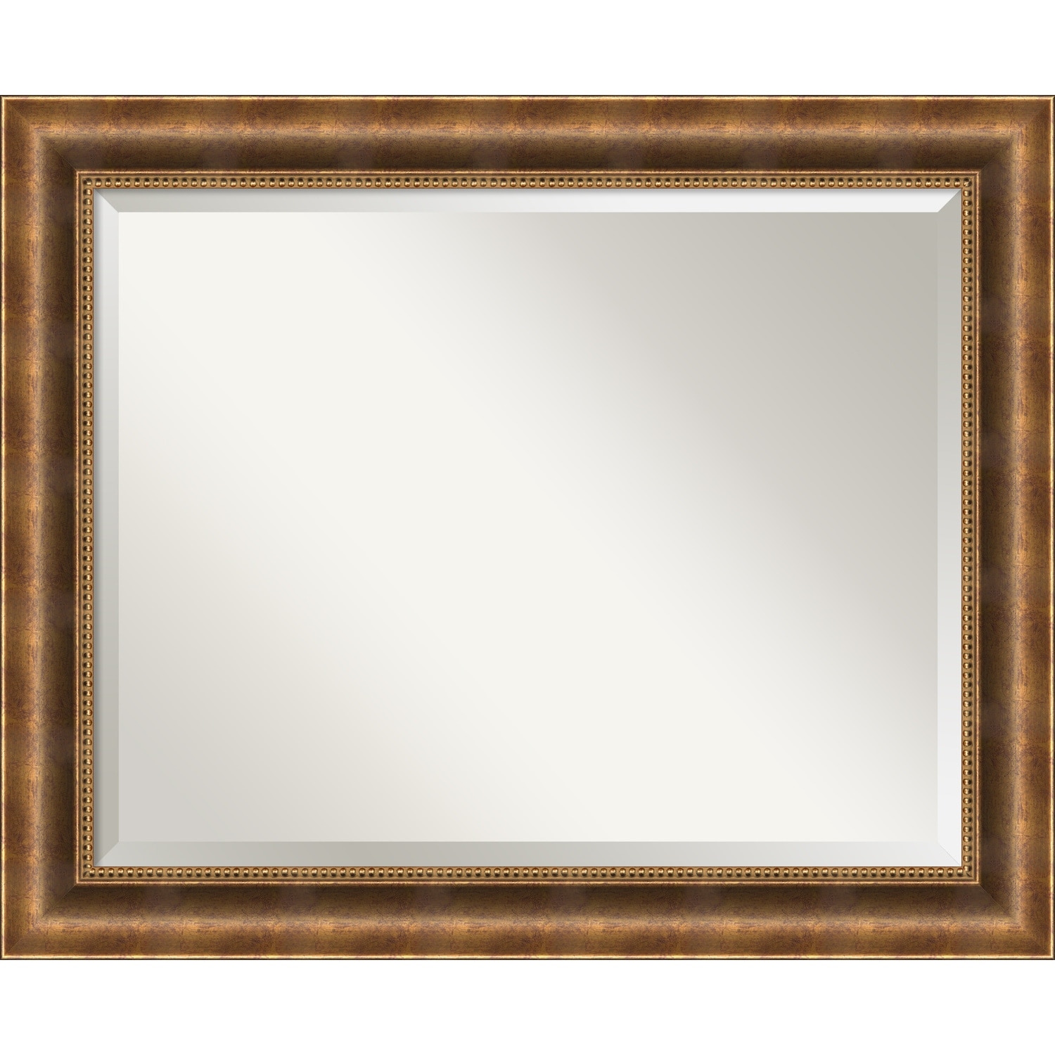 Beveled Wood Wall Mirror - Manhattan Bronze Frame - Outer Size: 33 x 27 in