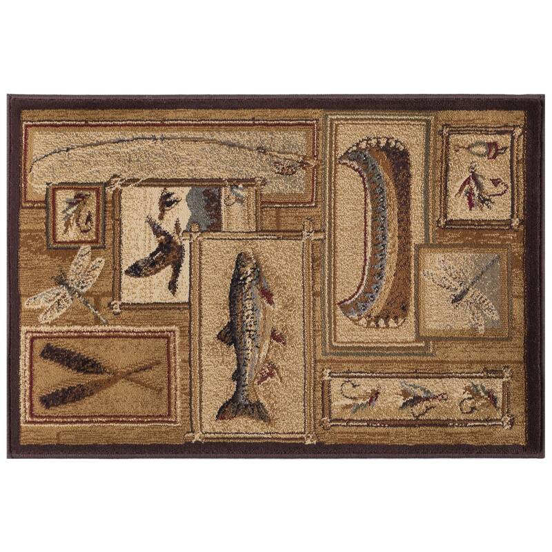 Natural Lodge Novelty Graphic Indoor Area Rug