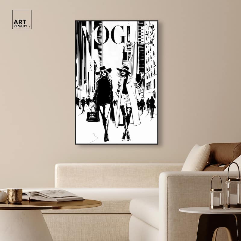 Shopping Gals Cover Canvas by Art Remedy