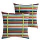 preview thumbnail 5 of 30, Sorra Home Sunbrella Outdoor Double Petite Flange Pillow Set of 2 16 in H x 16 in W x 6 in D - Sunbrella - Carousel Confetti/Canvas Macaw