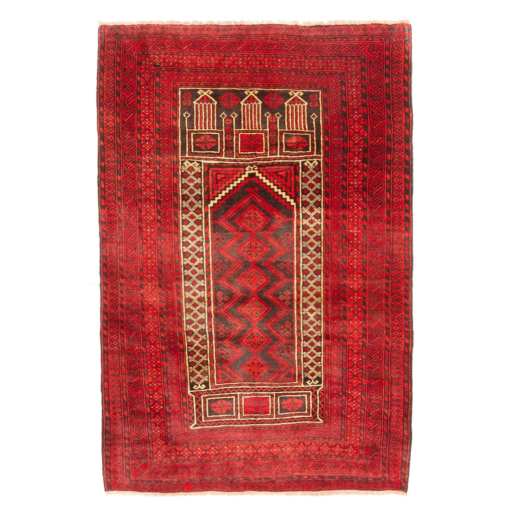 ECARPETGALLERY Hand-knotted Teimani Dark Grey Wool Rug - 3'0 x 4'6