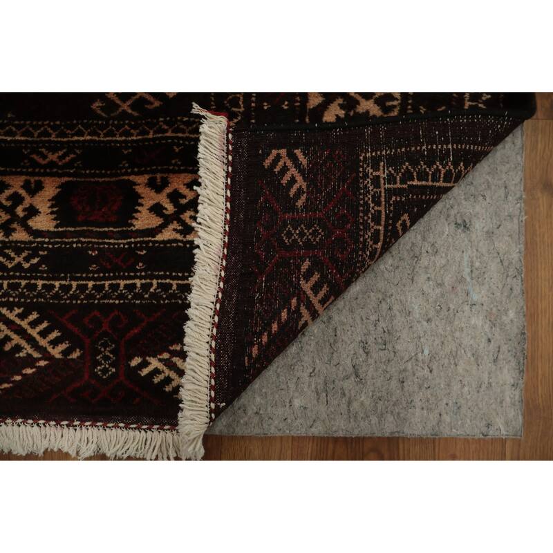 Hand Knotted Oriental 100% Wool Carpet Traditional All-Over Red Turkoman Area Rug - 10' 10'' X 7' 9''