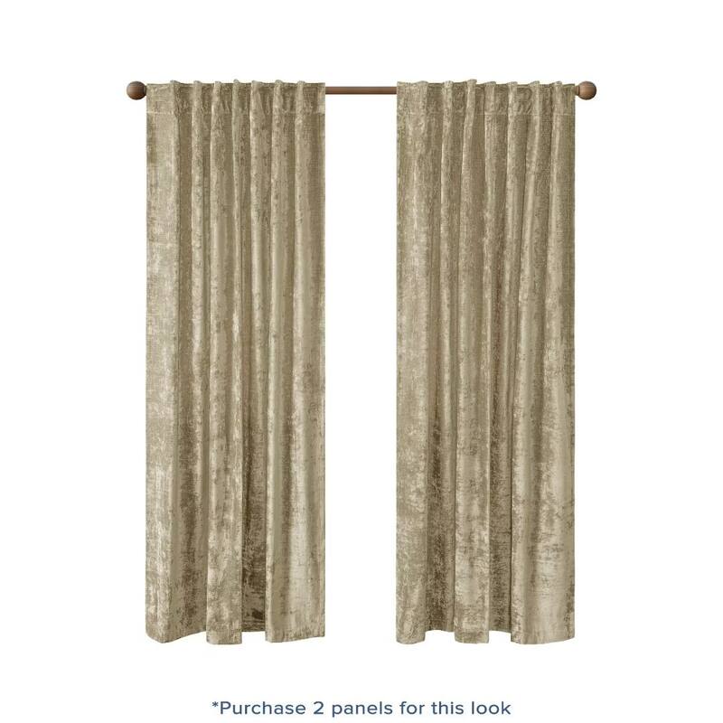 Texture Velvet Back Tab Room Darkening Single Panel