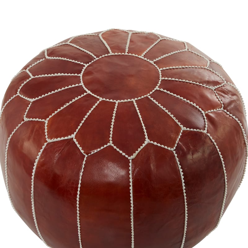 Leather Bohemian Pouf