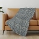 preview thumbnail 33 of 34, Premium Machine Washable Modern Damask Sherpa Throw Blanket