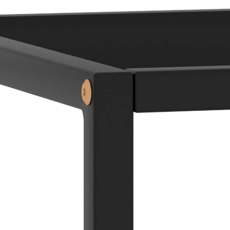 vidaXL Coffee Table Black with Black Glass 15.7"x15.7"x19.7" - 15.7" x 15.7" x 19.7"