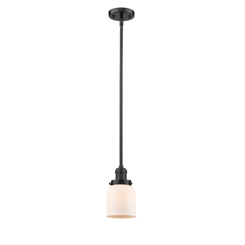 Innovations Lighting Franklin Restoration Bell - 1 Light 5" Stem Hung Mini Pendant - Oil Rubbed Bronze/Matte White
