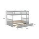preview thumbnail 10 of 16, Minimalist Design Wooden Detachable Full Over Full Bunk Bed with Trundle Bed