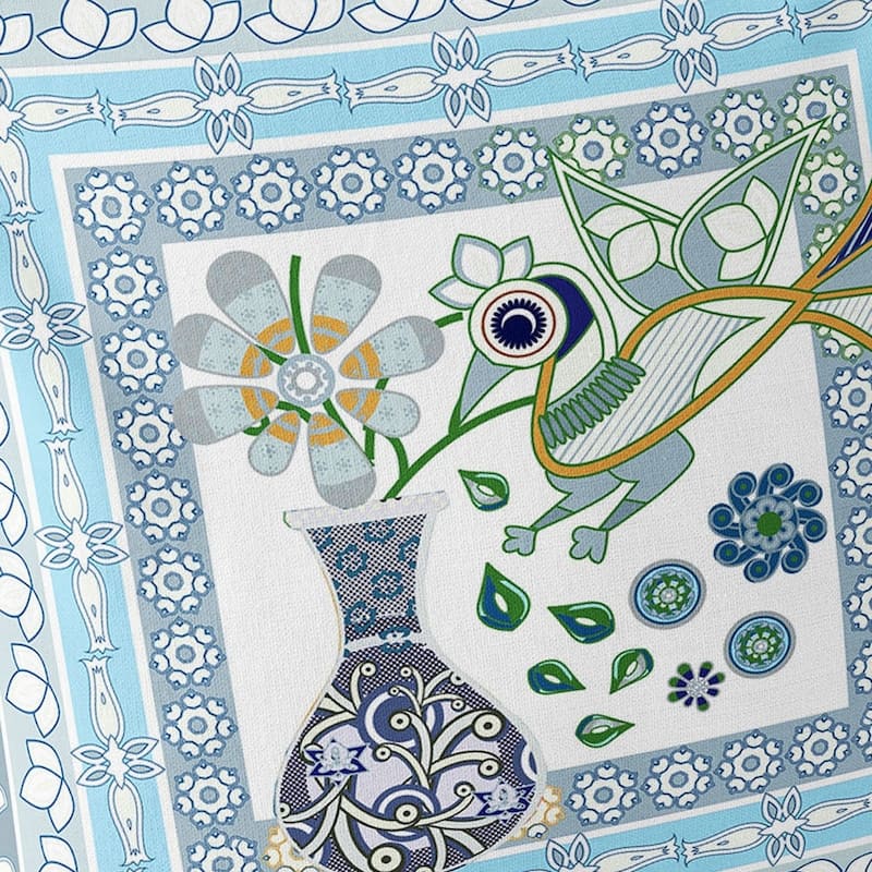 HomeRoots Set of Two 16" X 16" Gray and White Peacock Blown Seam Floral Indoor Outdoor Throw Pillow - 16.00' X '16.00' X '5.00