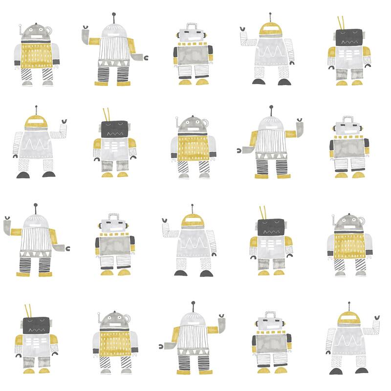 Chesapeake Callum Gold Robots Wallpaper - 20.9 x 396 x 0.025