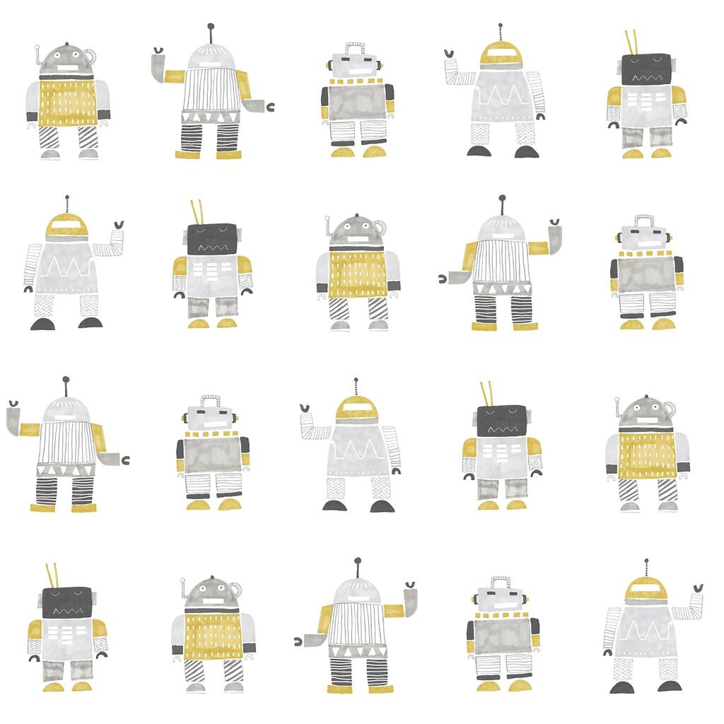 Chesapeake Callum Gold Robots Wallpaper - 20.9 x 396 x 0.025