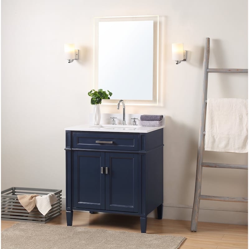 30 Inch Durand Modern Bathroom Sink Vanity with Stone Counter Top