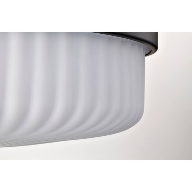 Solara Flush Mount Matte Black Finish Frosted Ribbed Glass - Matte Black