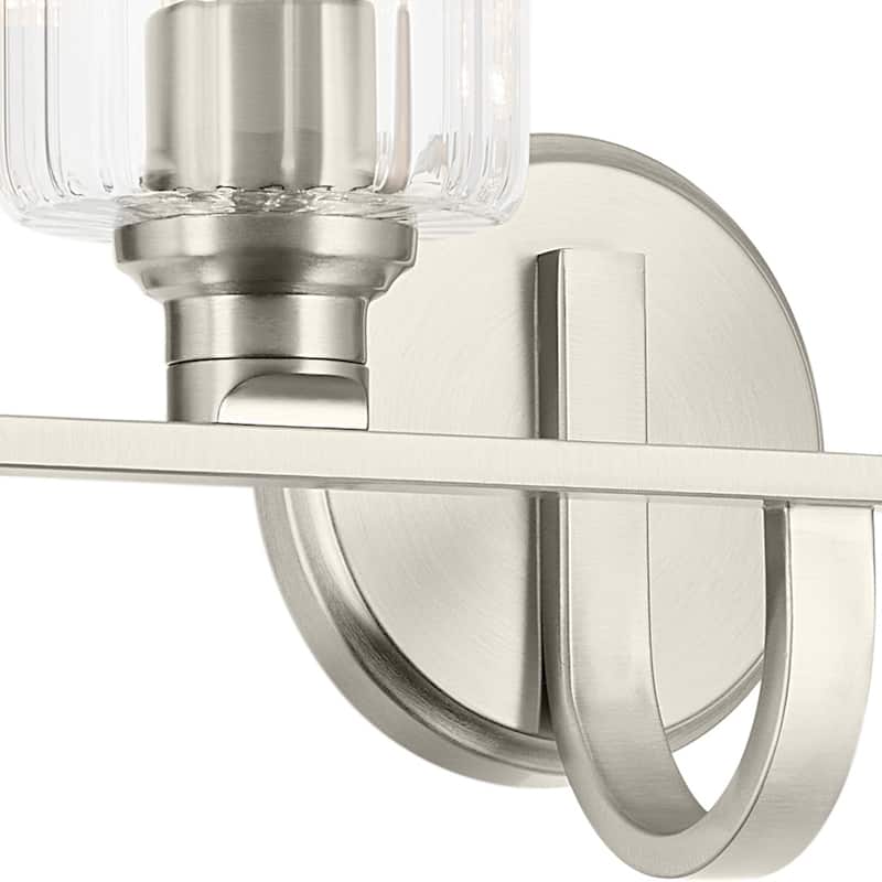Kichler Lighting Gioe 32.25" 4-Light Vanity Light with Clear Fluted Glass in Brushed Nickel