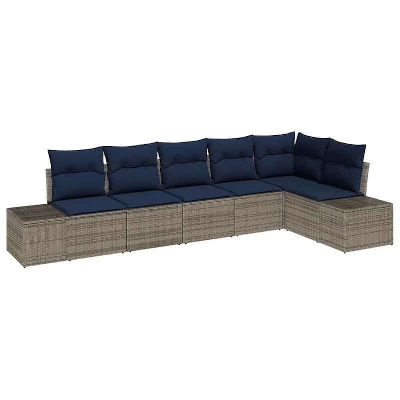 vidaXL 7 Piece Garden Sofa Set with Cushions - 125.6×60.6×27.2