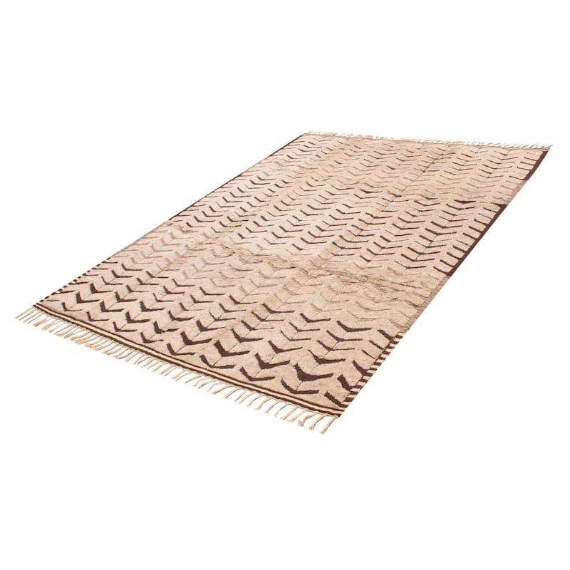 ECARPETGALLERY Hand-knotted Tangier Ivory Wool Rug - 8'5 x 11'7