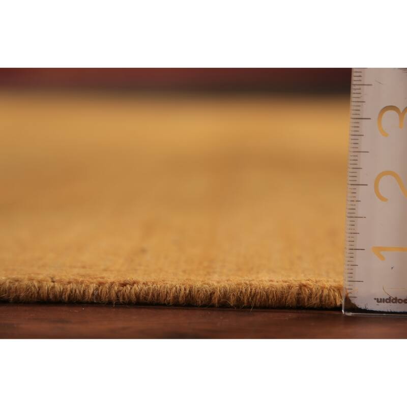 Yellow Gold Modern Gabbeh Oriental Area Rug Handmade Wool Carpet - 8'3" x 9'11"