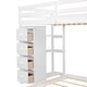 preview thumbnail 13 of 11, Twin Over Full Bunk Bed with 3-layer Shelves, Drawers and Storage Stairs