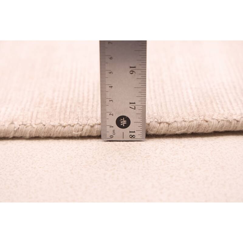 ECARPETGALLERY Hand Loomed Shimmer Ivory Viscose Rug - 6'7 x 9'5