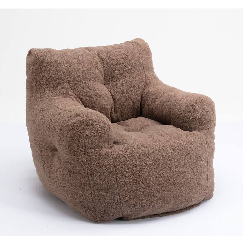 Mieres Faux Fur Fabric Bean Bag Chair, Floor Sofa For Living Room, Bedroom Lazy Sofa