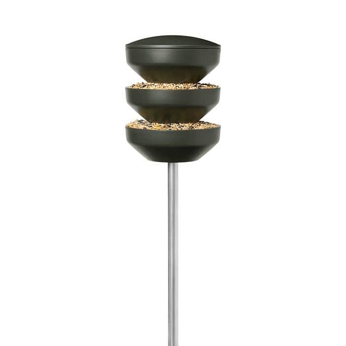 Rosendahl Recycled Bird Feeding Station on Pole, Green - H: 42.1"