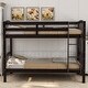 preview thumbnail 4 of 23, Modern Concise Design Versatile Twin Over Twin Bunk Bed,Solid Pine Wood Frame and Guardrails,Full-Length Guardrail