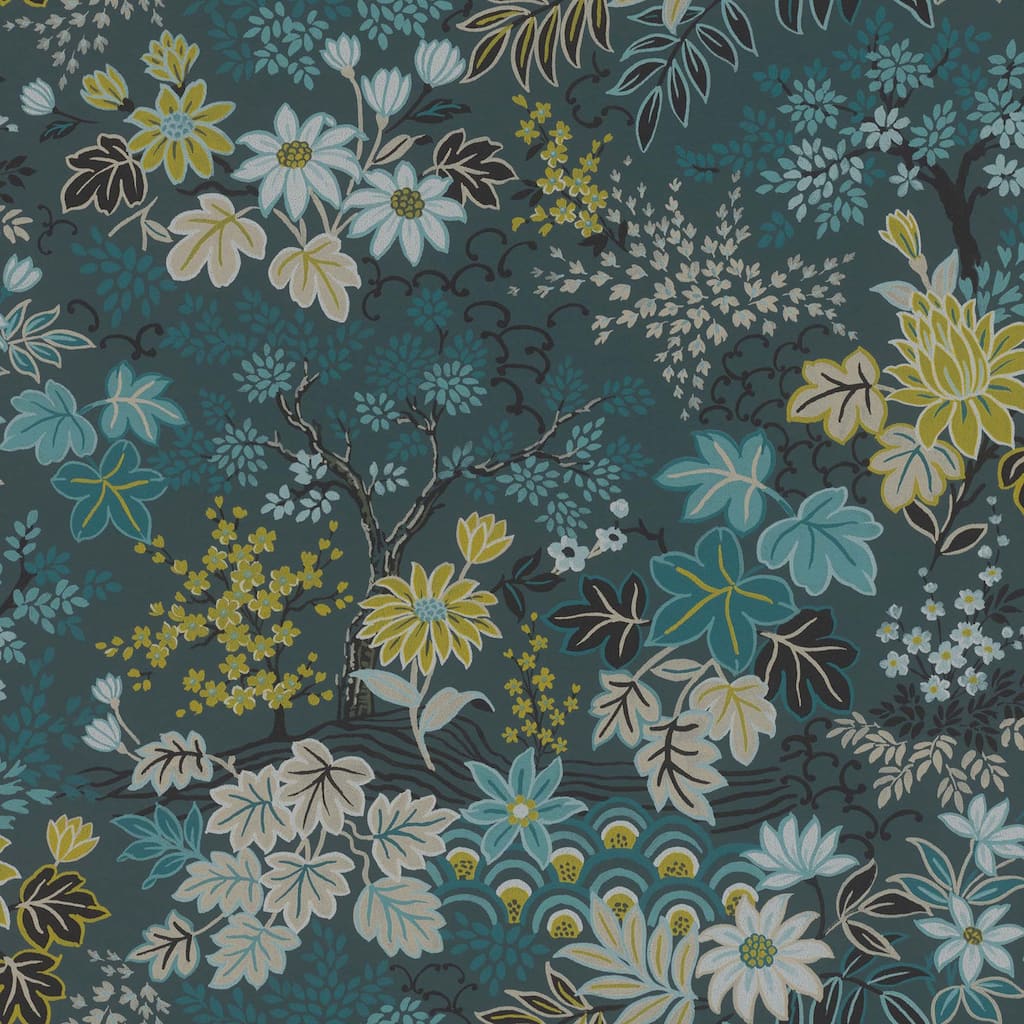 Advantage Vesper Teal Forest Floral Wallpaper