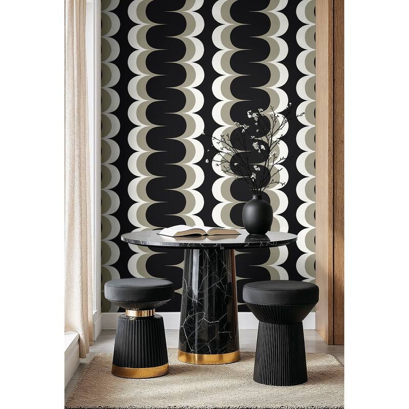 Seabrook Designs Mandolin Geometric Stripe Non-Woven Unpasted Wallpaper