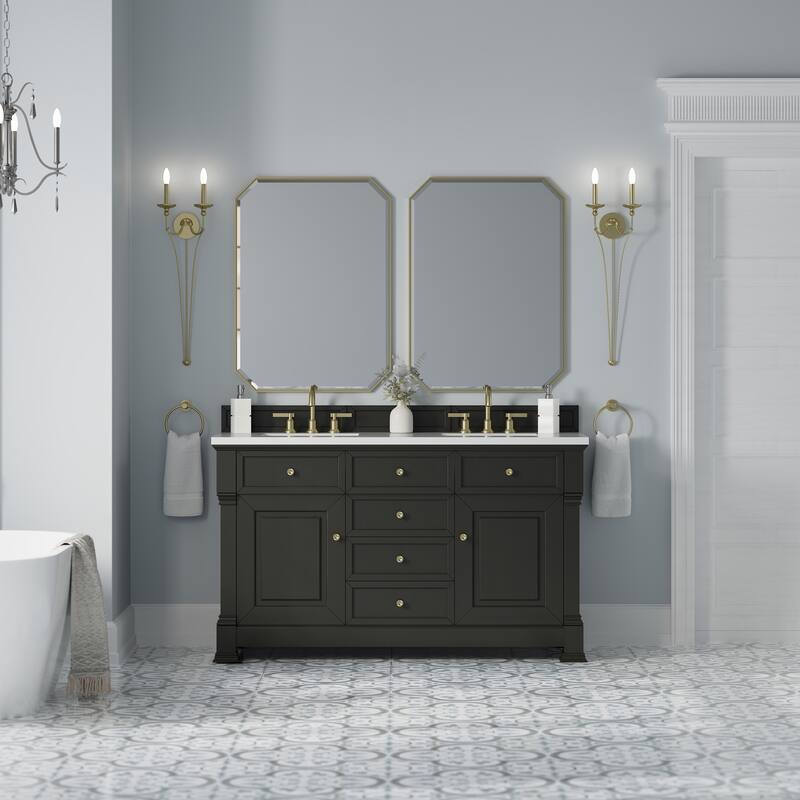 Brookfield 60D" Double Vanity, Black Onyx