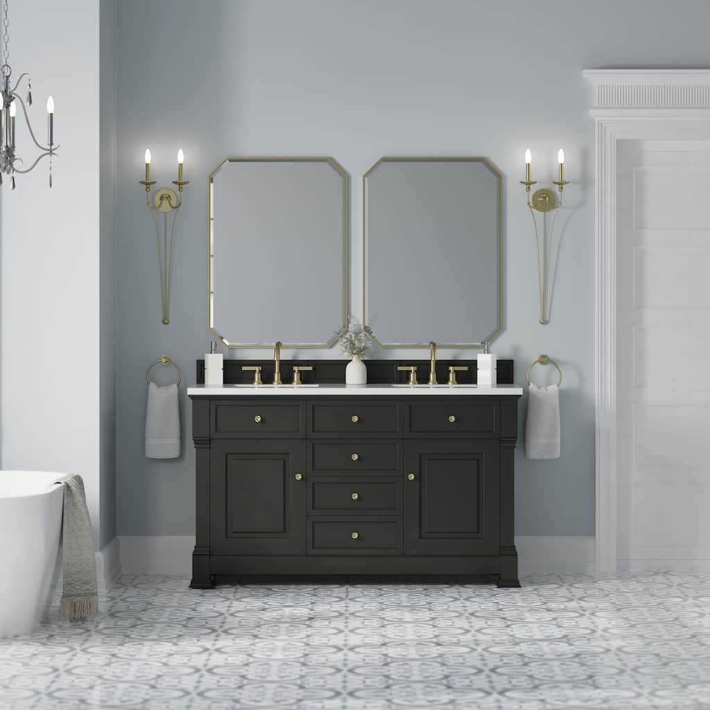 Brookfield 60D" Double Vanity, Black Onyx