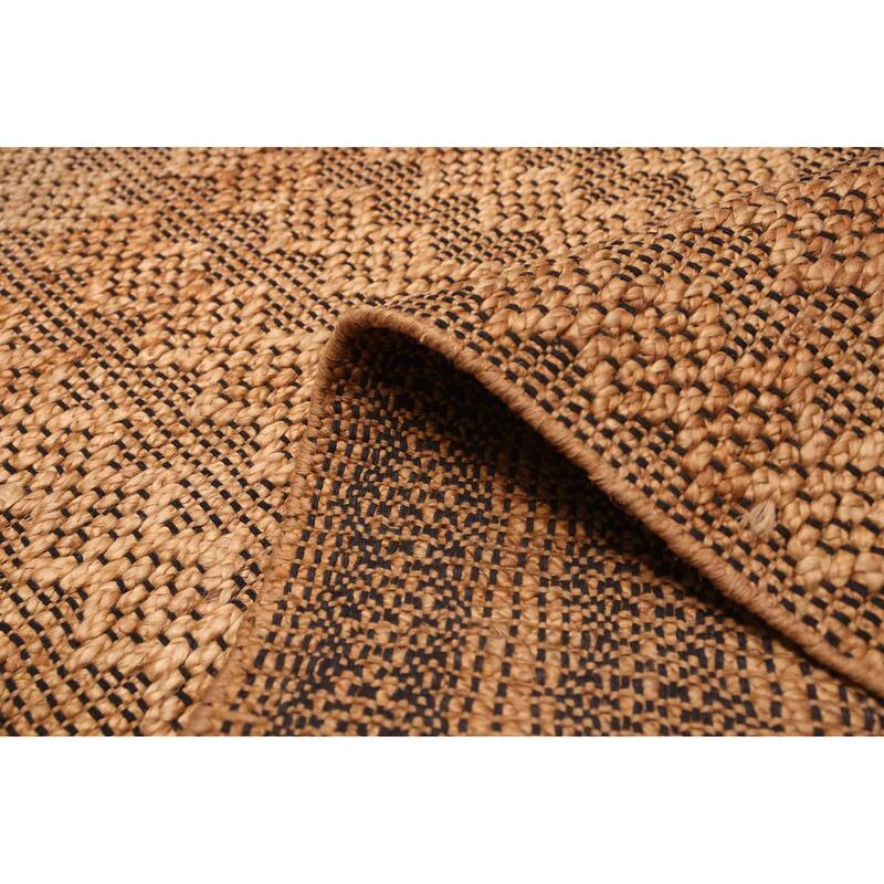ECARPETGALLERY Braided Weave Palas Denizli Light Brown Jute Rug - 5'5 x 7'4