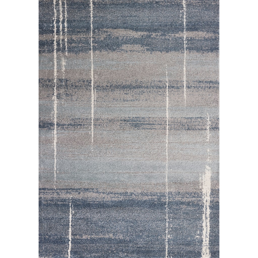 Domani Scene Blue Contemporary Area Rug