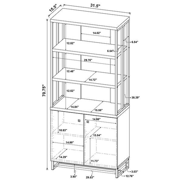 Millbrook Rustic Oak Herringbone 2door Bookcase On Sale Bed Bath
