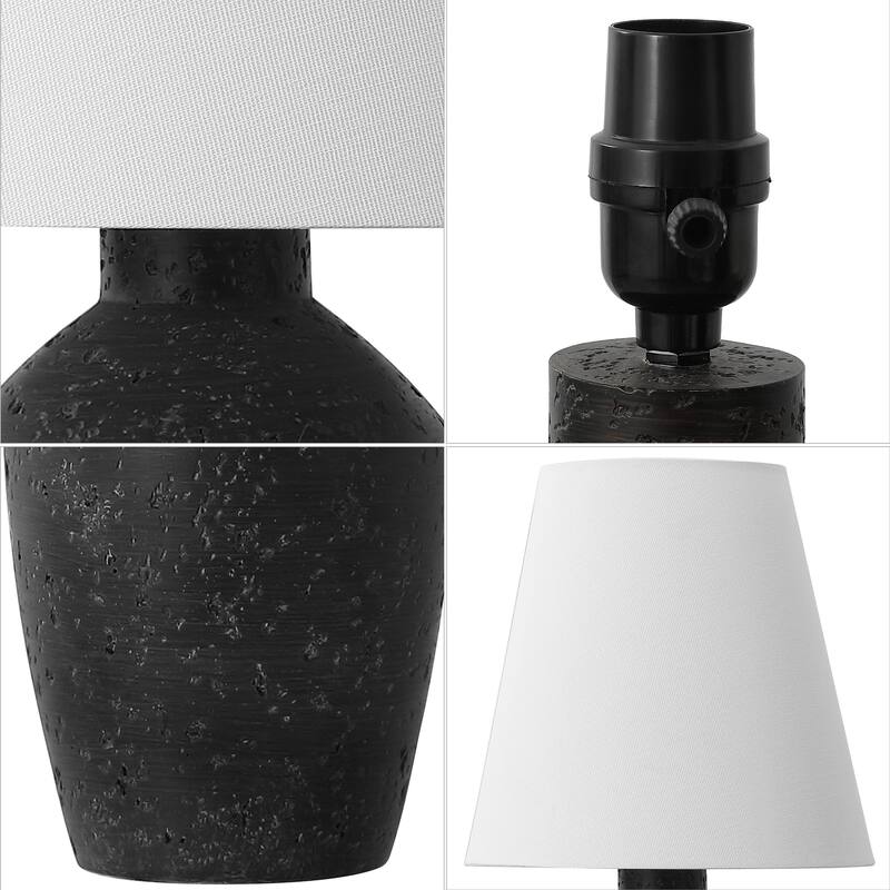 Xander 19.5" Concrete Effect Resin/Iron Ginger Jar LED Table Lamp (Set of 2), by JONATHAN Y