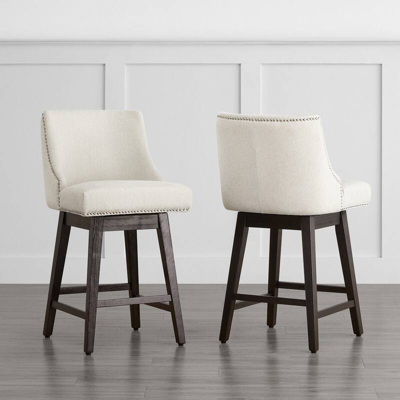Spruce & Spring Oliver Counter Height Swivel Barstool Set - Set of 2 - Off-white - Counter Height