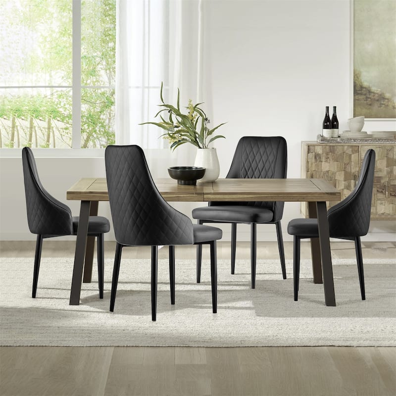 Faux Leather Upholstered Dining Chairs Set of 2 - 35.63"H x 17.72"W x 17.32"D