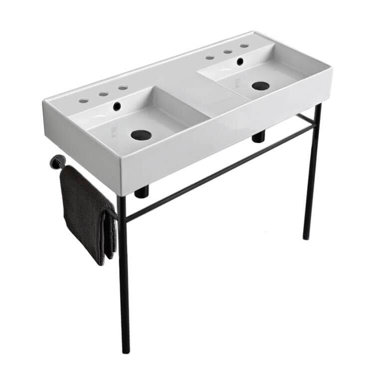 Nameeks Scarabeo 5142-CON-SixHole Teorema 2.0 39-13/16" Rectangular - Matte Black