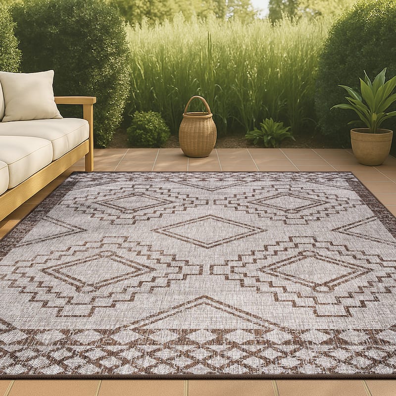 JONATHAN Y Carwa Diamond Tribal Medallion Indoor/Outdoor Area Rug
