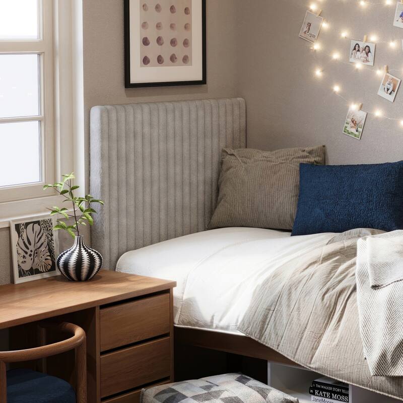 Rainha® - USA Made Plush Foam Dorm Headboard - Gray