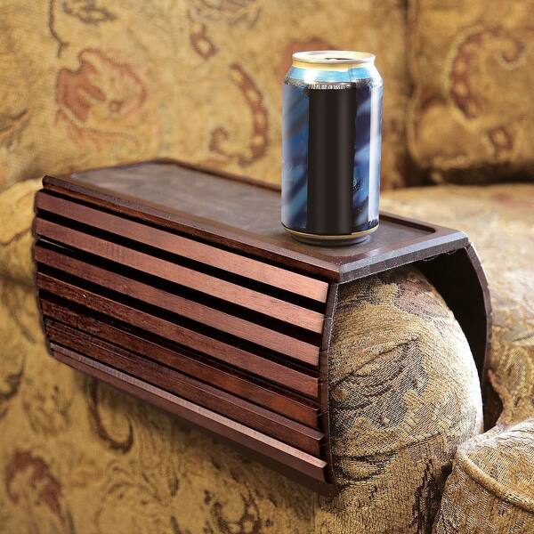 Shop Couch Sofa Armrest Tv Tray Side Table Remote Stand Brown