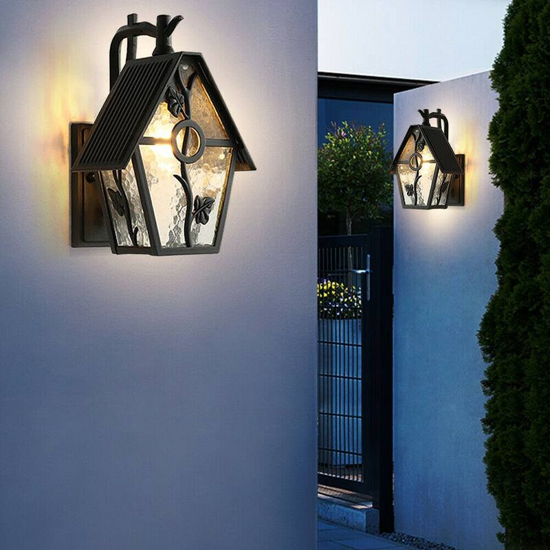 Waterproof Outdoor Wall Sconces Frosted Glass Flower Wall Lamp
