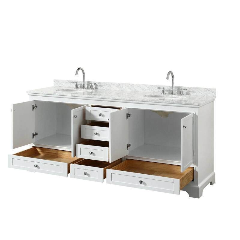 Wyndham Collection Deborah 80" Free Standing Double Vanity Set with